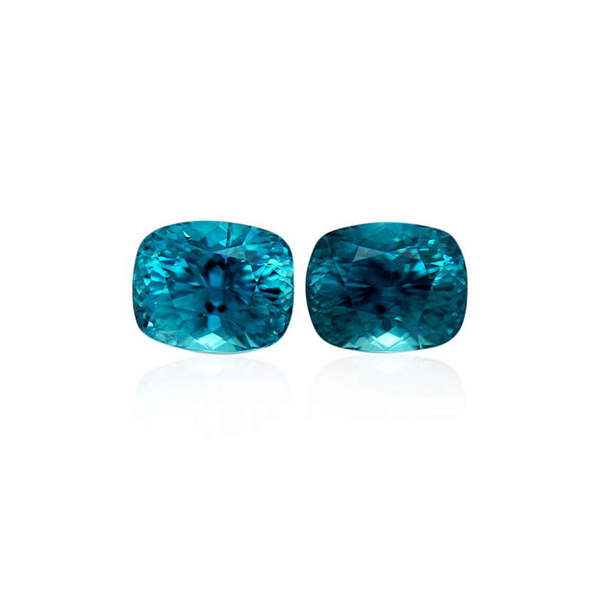 6.23 ct Blue Zircon - Cushion