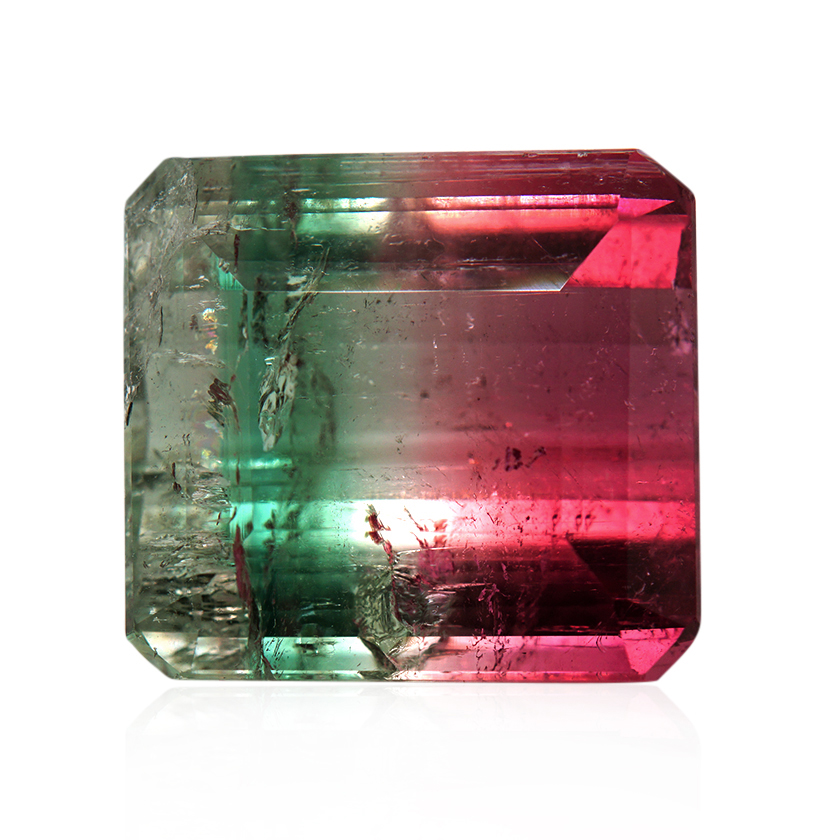 21.15 ct Bi-color Tourmaline - Emerald Cut