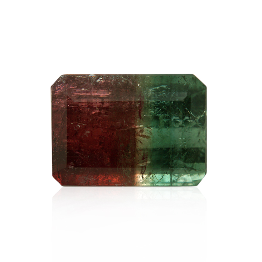 16.67 ct Bi-color Tourmaline - Emerald Cut