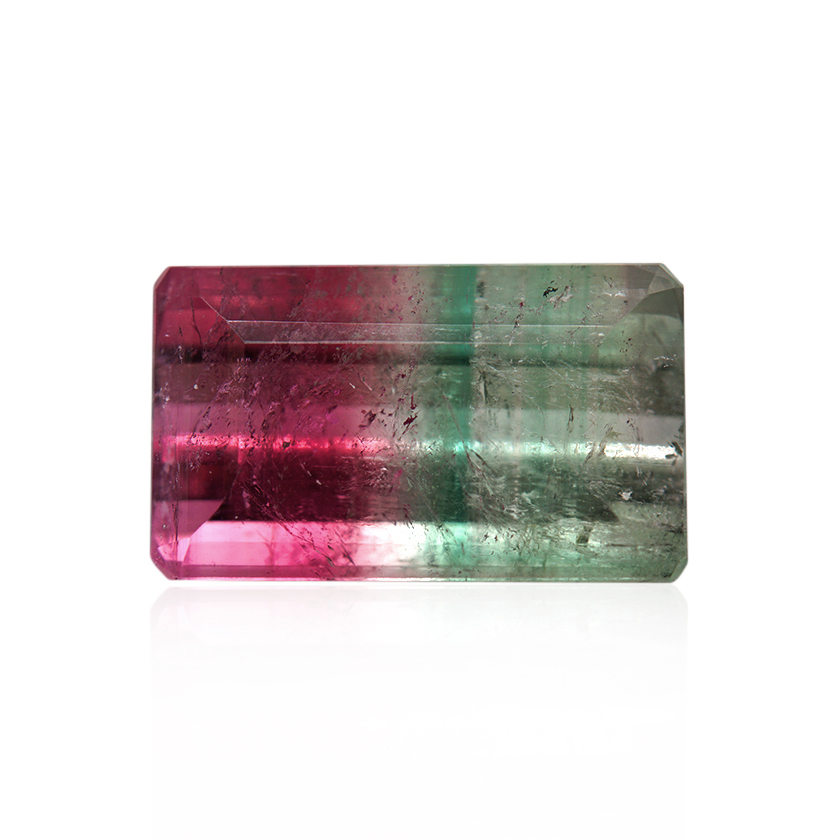 24.72 ct Bi-color Tourmaline - Emerald Cut