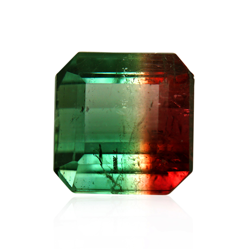 7.90 ct Bi-color Tourmaline - Emerald Cut
