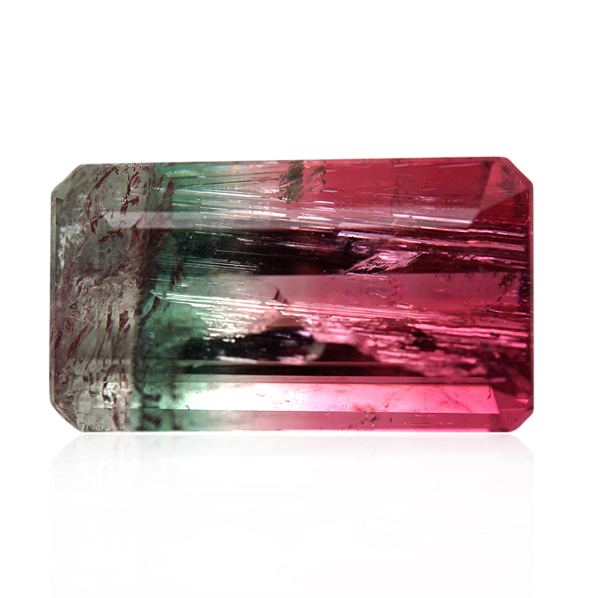 14.80 ct Bi-color Tourmaline - Emerald Cut