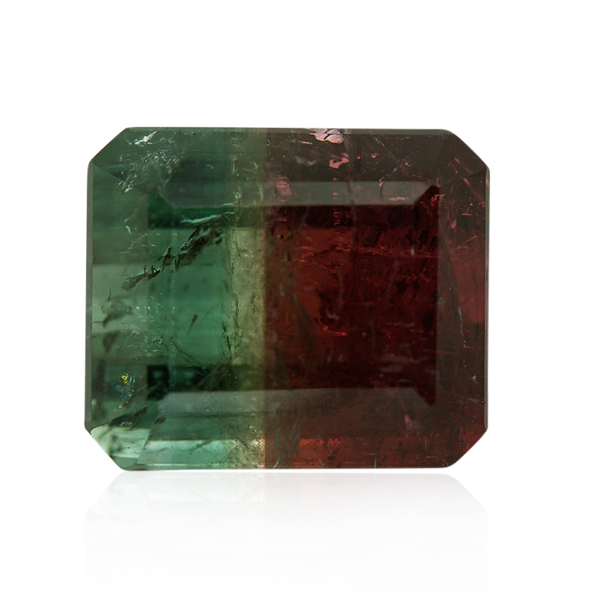 23.01 ct Bi-color Tourmaline - Emerald Cut