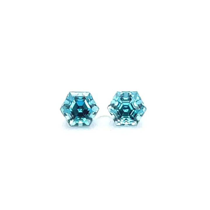 1.36 ct Blue Zircon - Hexagon