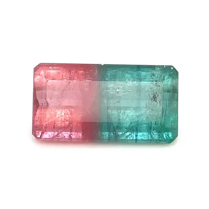 16.63 ct Bi-color Tourmaline - Emerald Cut