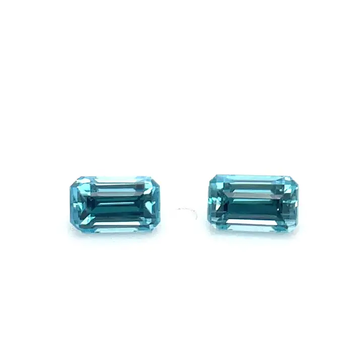 2.74 ct Blue Zircon - Emerald Cut