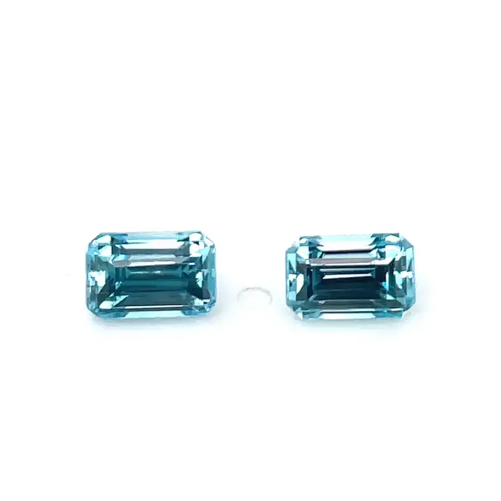 3.49 ct Blue Zircon - Emerald Cut
