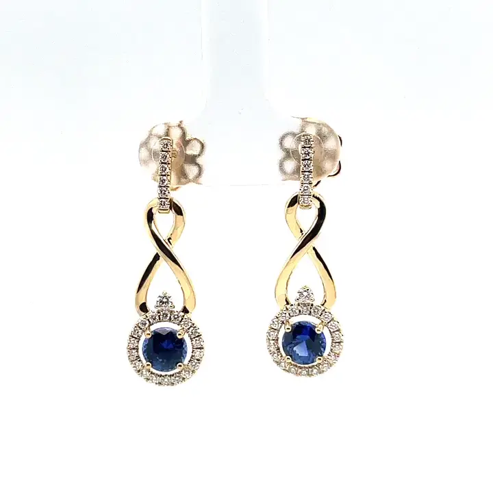 18kt Yellow Gold Sapphire Earrings