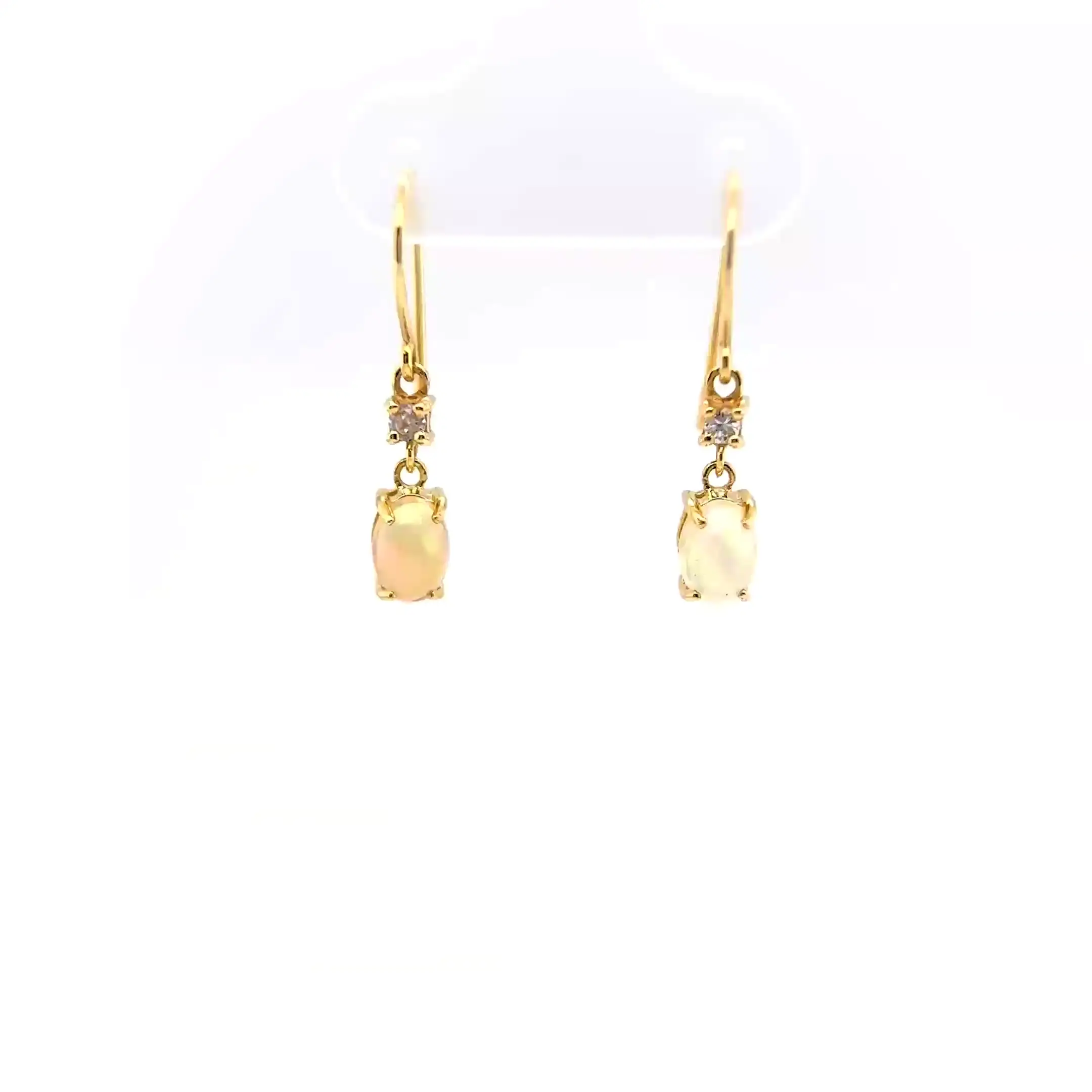 14kt Yellow Gold Opal Earrings
