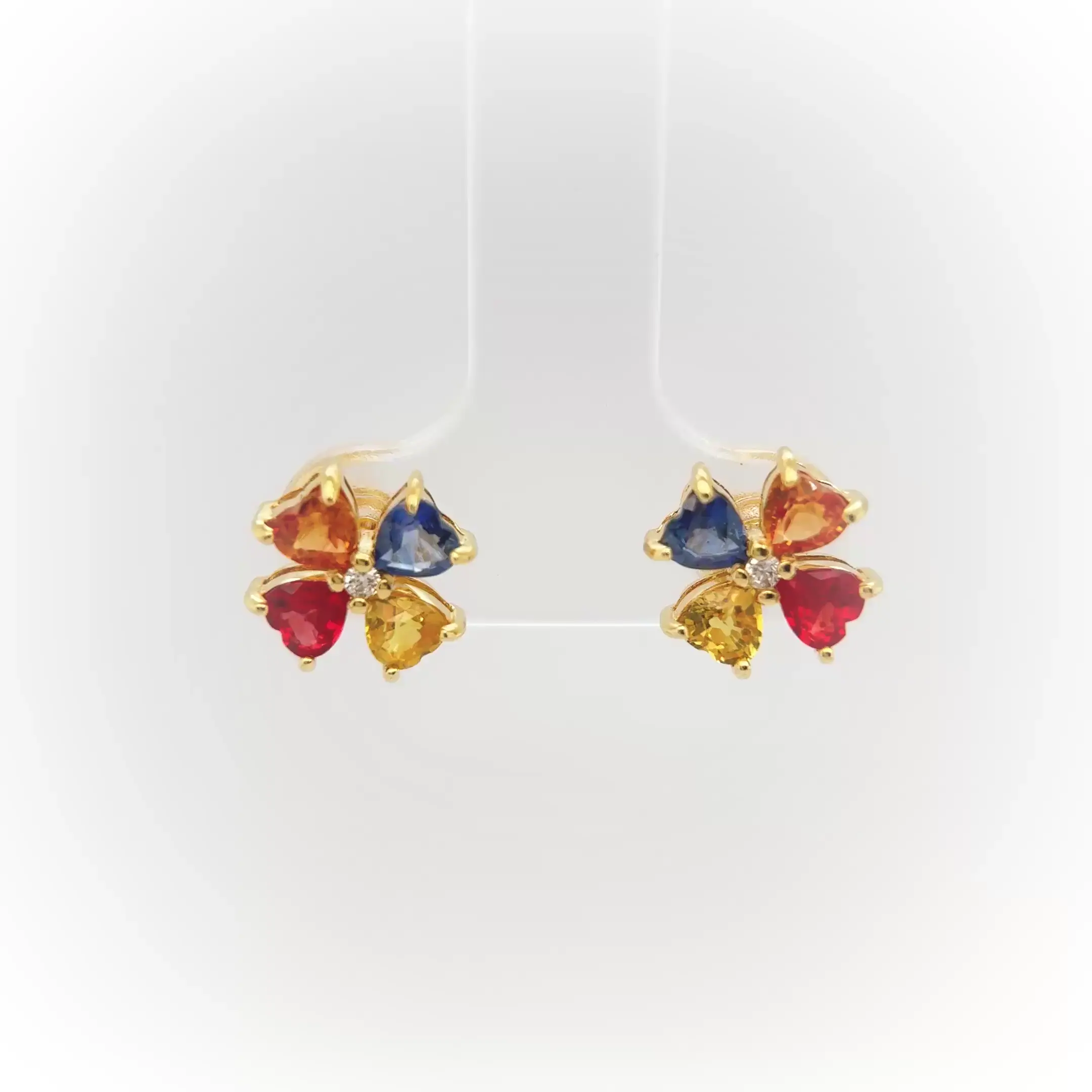 14kt Yellow Gold Sapphire Earrings