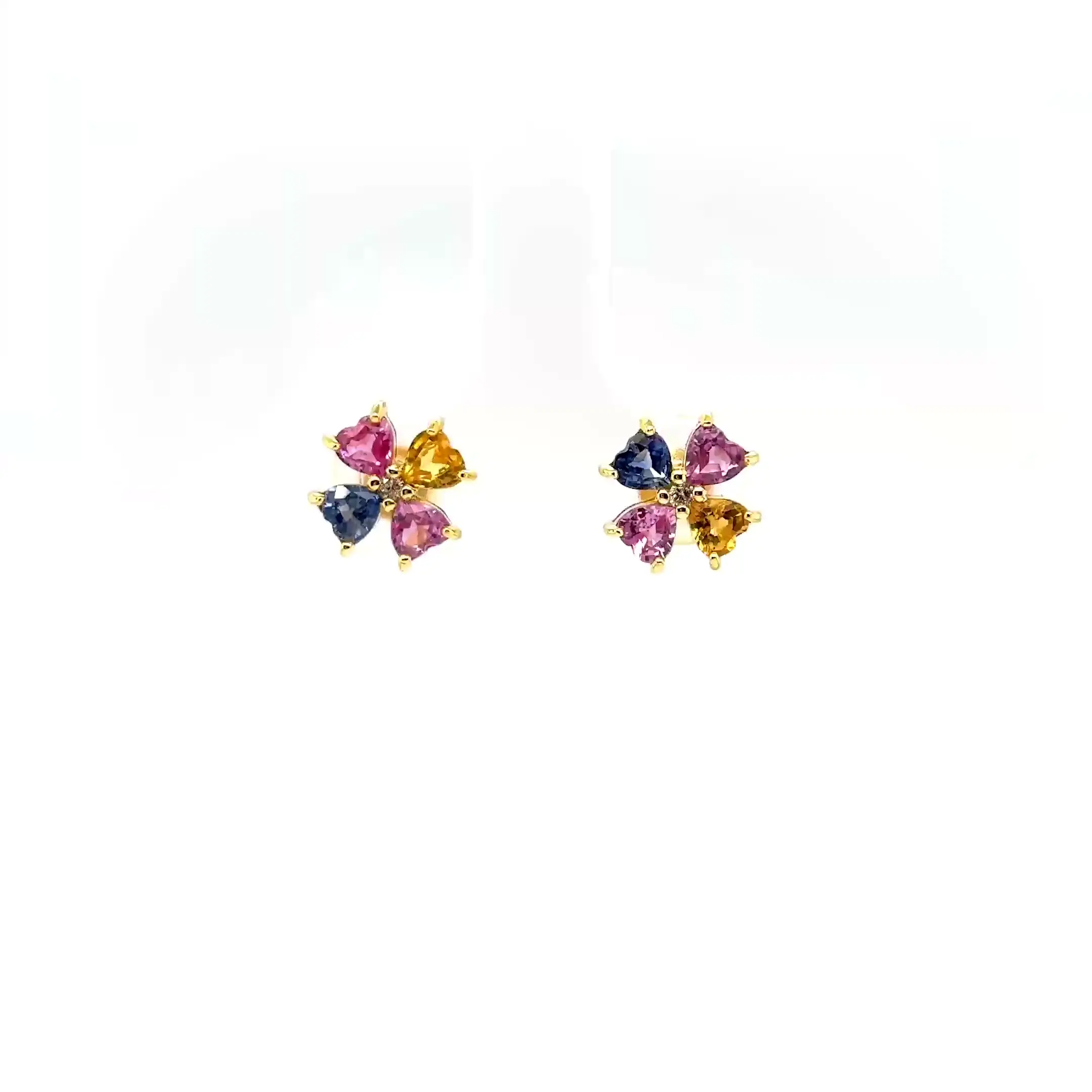 14kt Yellow Gold Sapphire Earrings