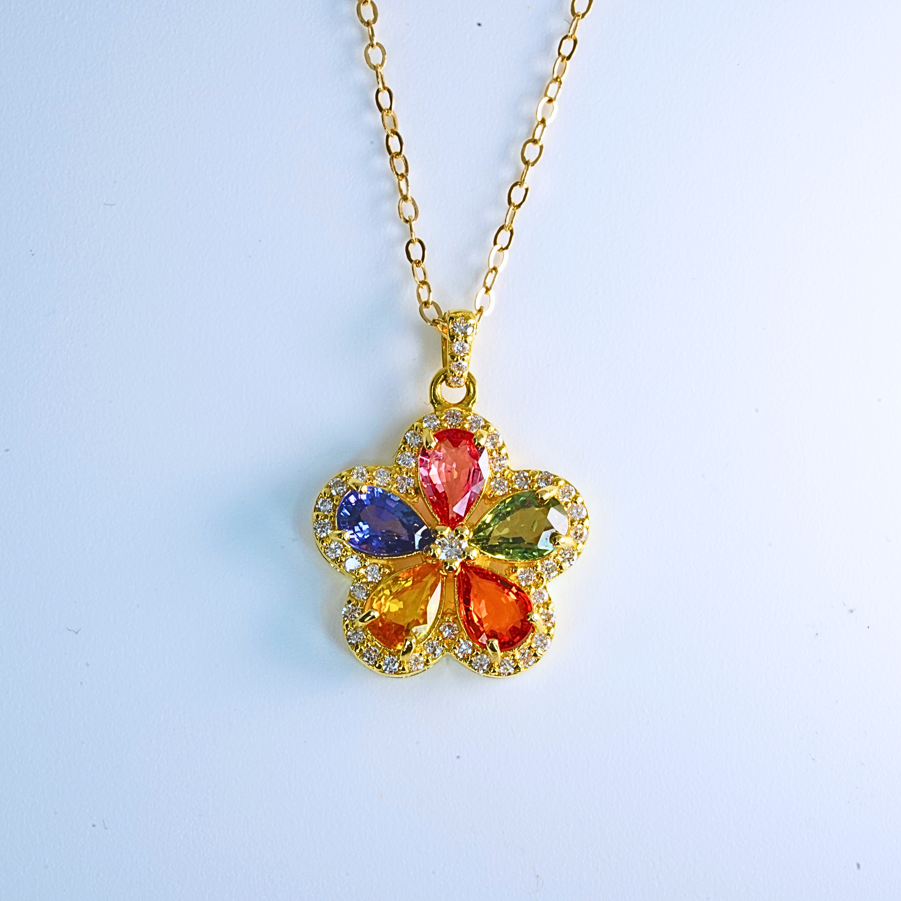 14kt Yellow Gold Sapphire Pendant