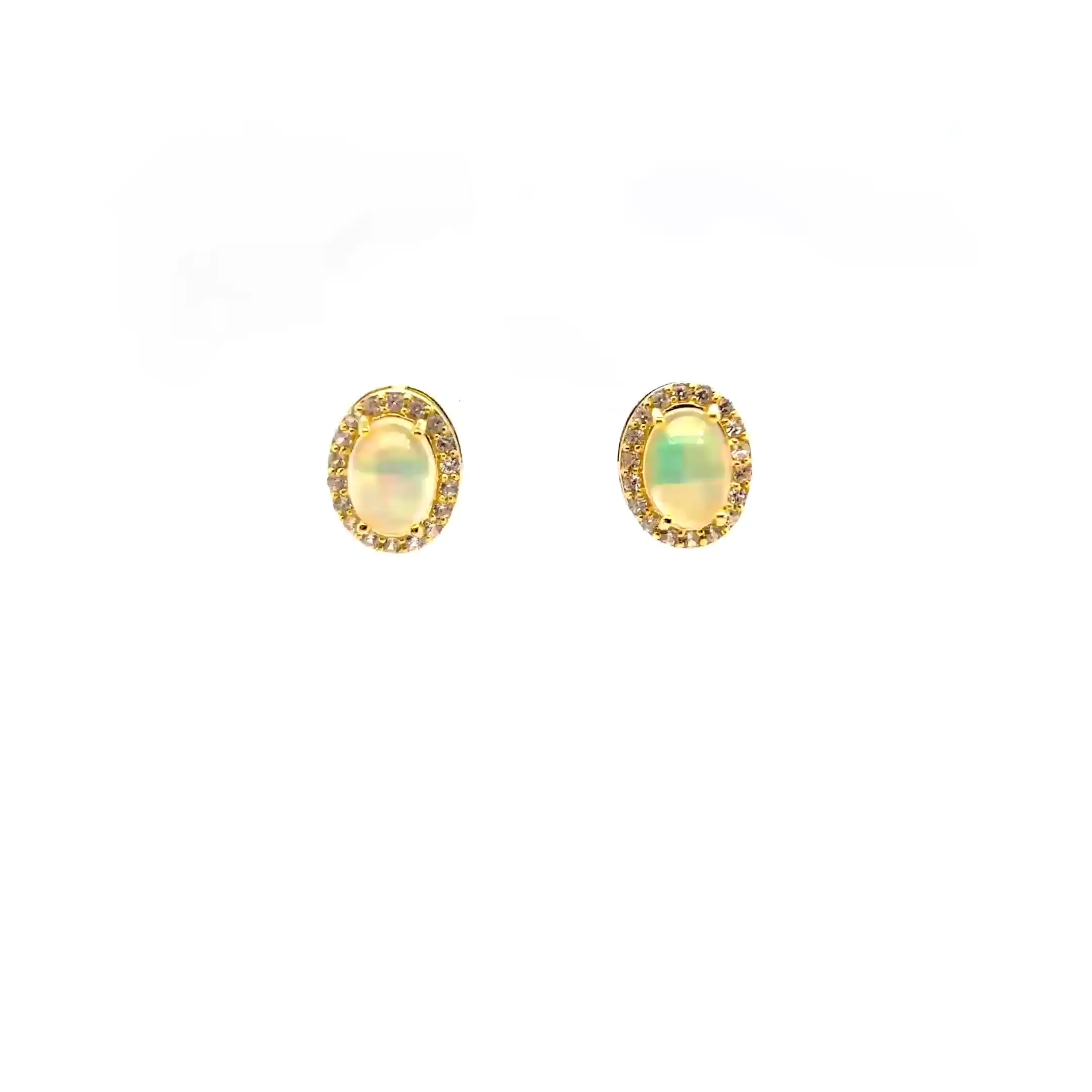 14kt Yellow Gold Opal Earrings