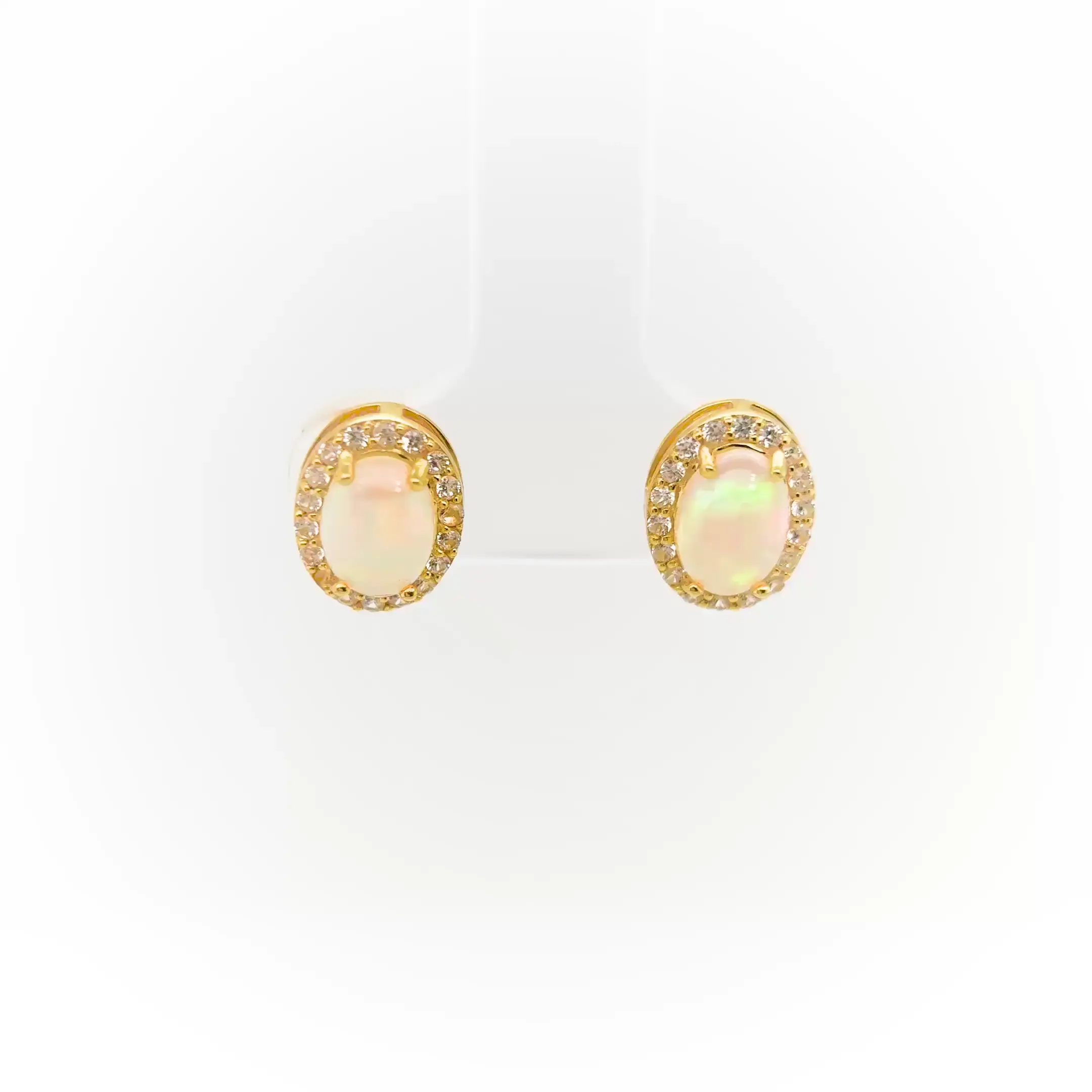 14kt Yellow Gold Opal Earrings