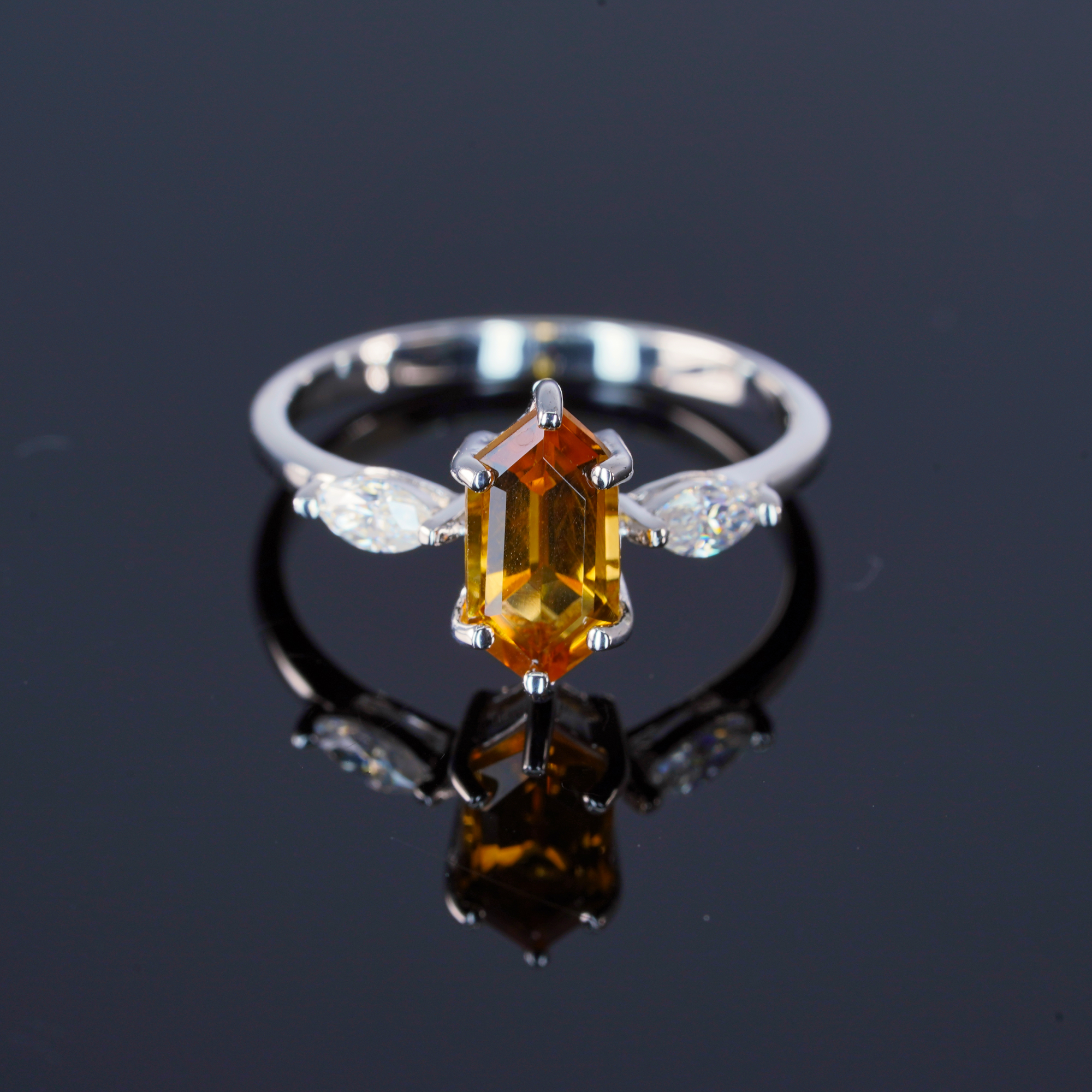 .925 Sterling Silver Citrine Ring
