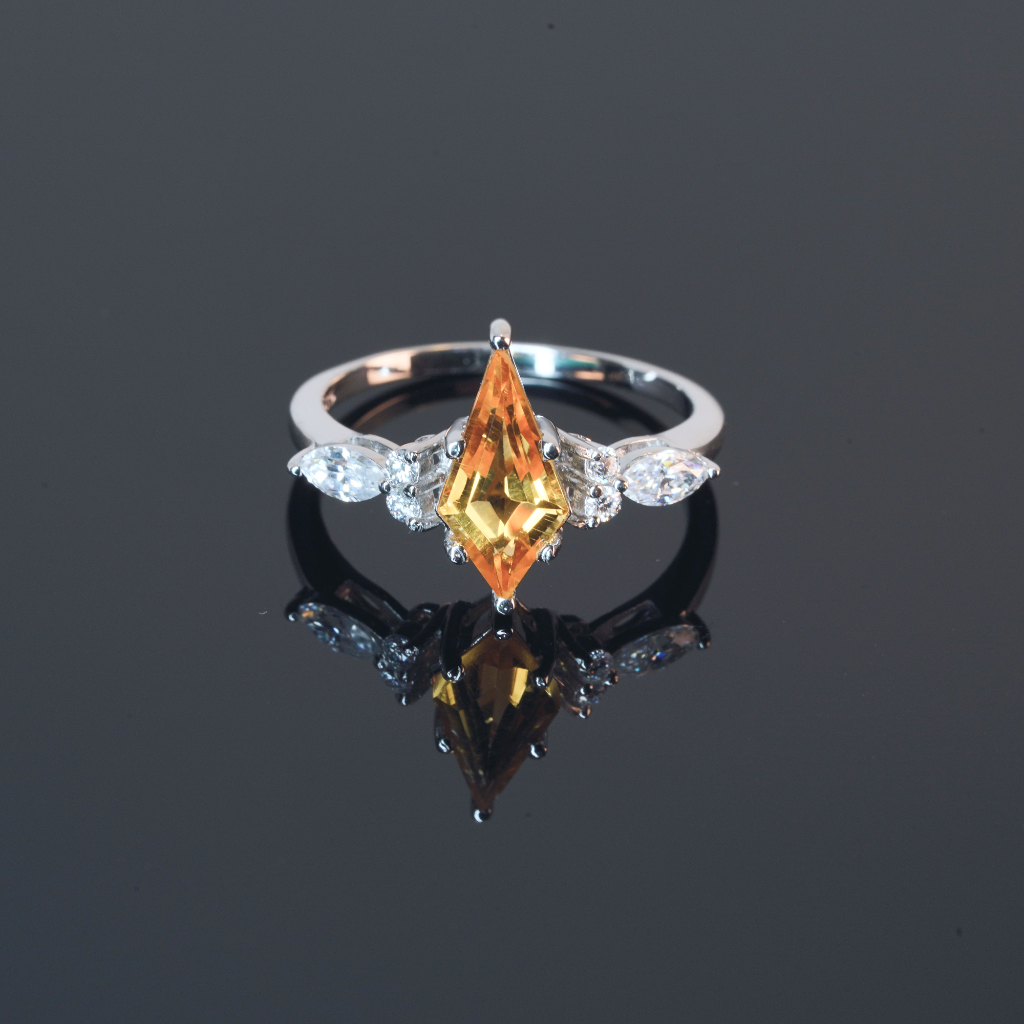 .925 Sterling Silver Citrine Ring