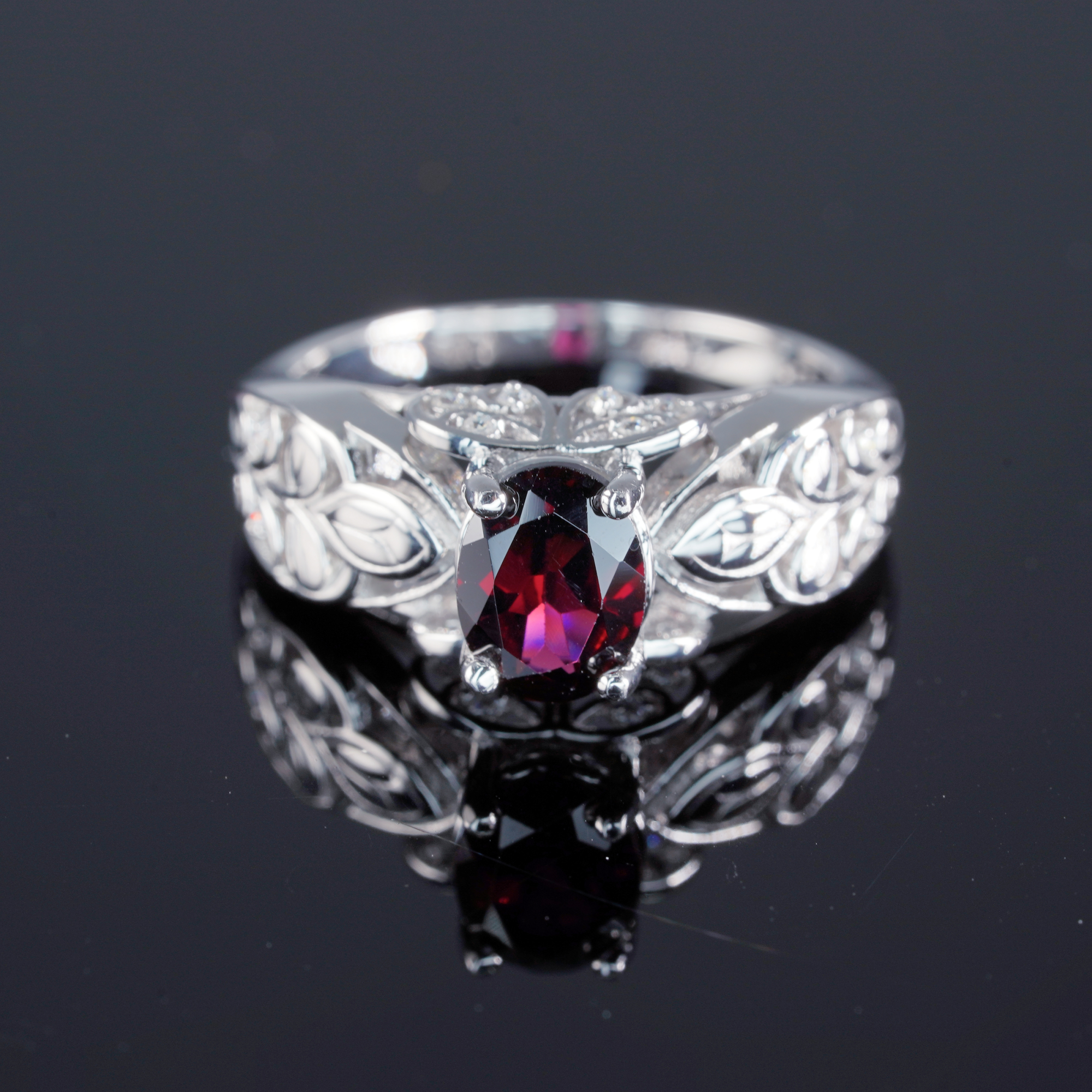 .925 Sterling Silver Amethyst Ring