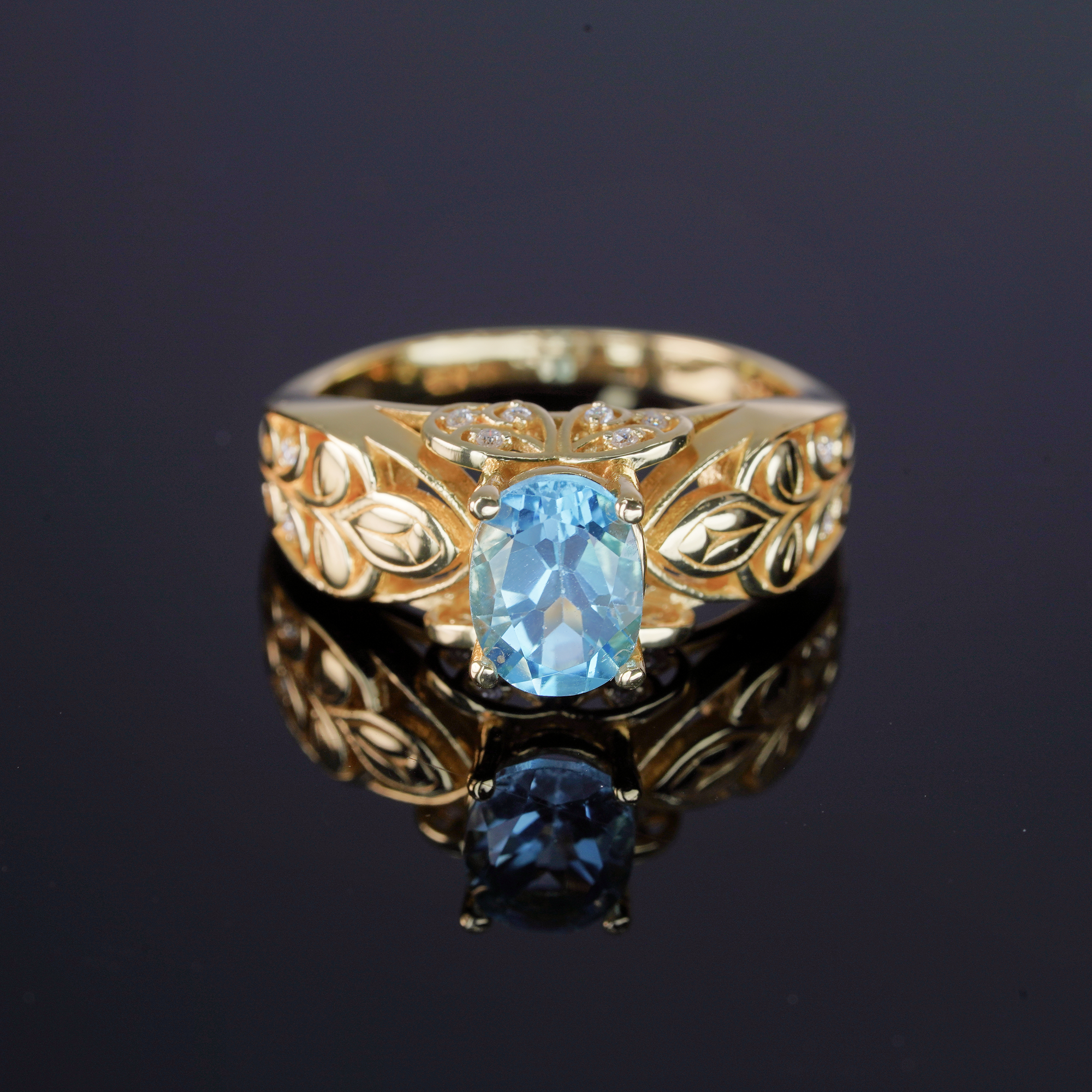 .925 Sterling Silver Topaz Ring