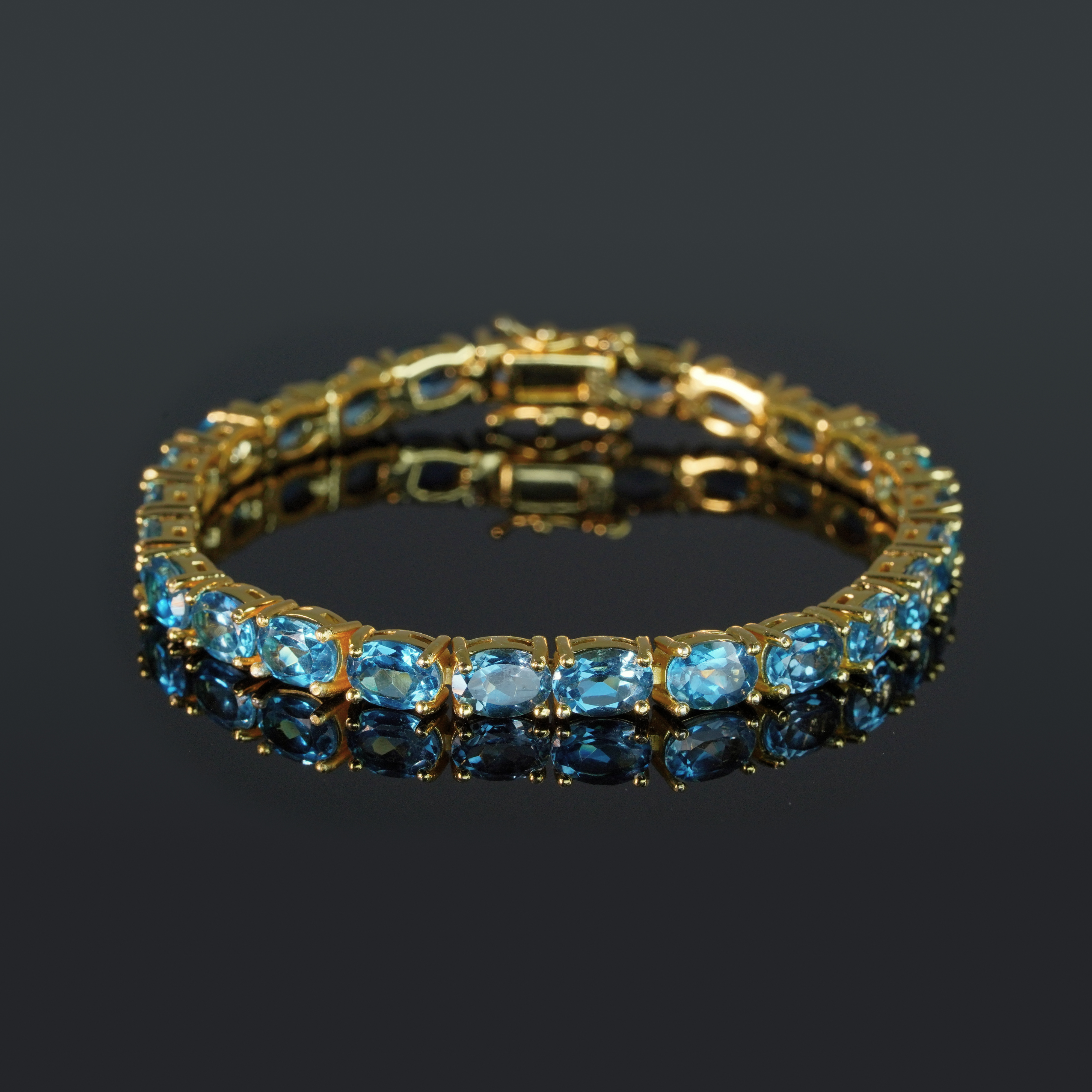 .925 Sterling Silver Topaz Bracelet