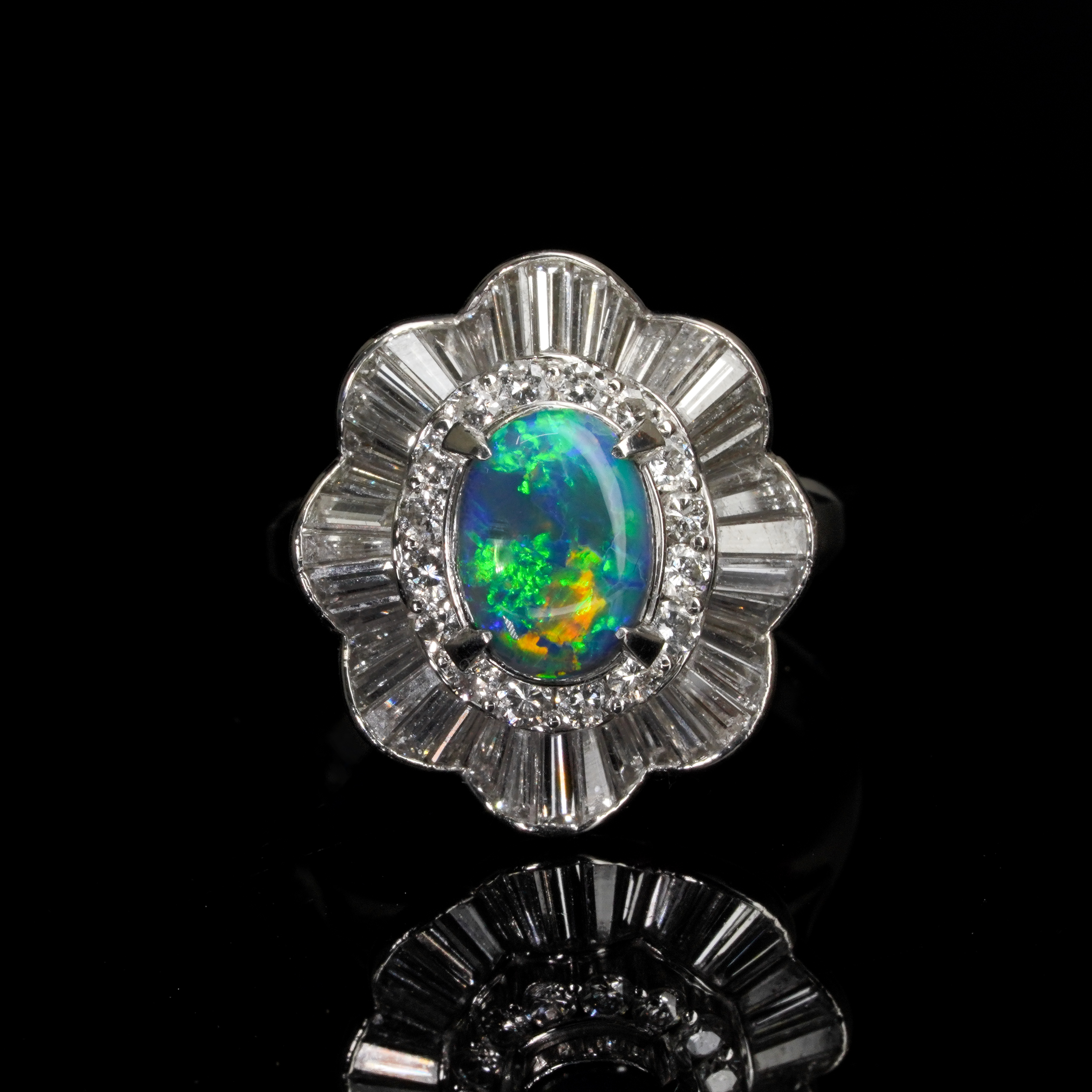 PT900 Platinum Opal Ring