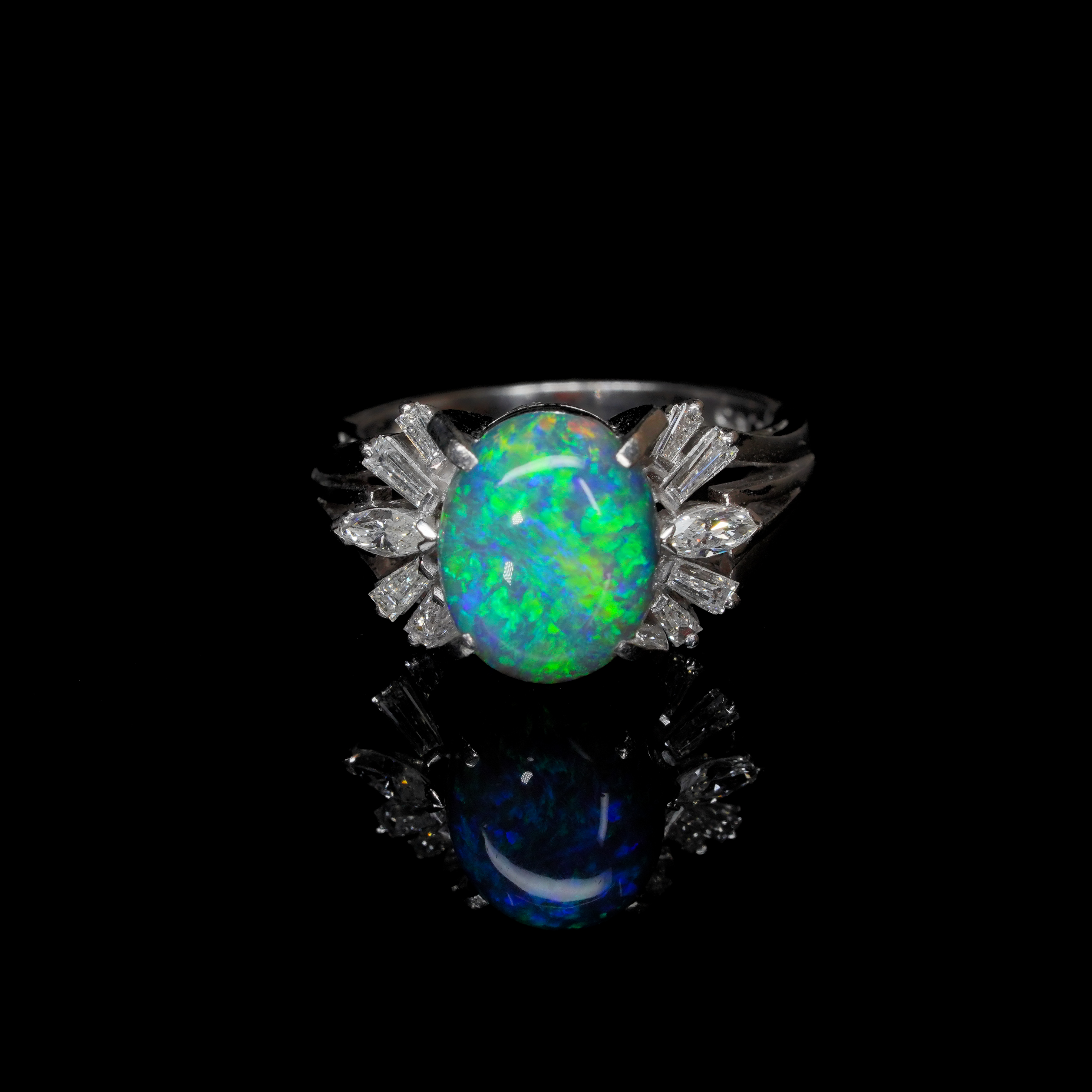 PT900 Platinum Opal Ring